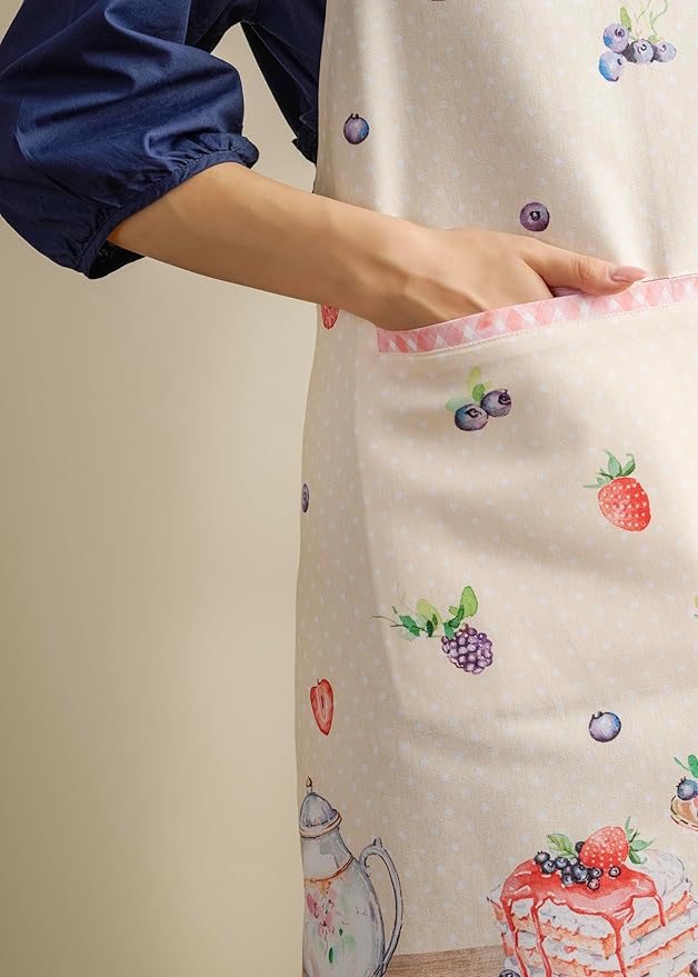 Maison d' Hermine 100% Cotton Apron for women with Pocket Kitchen Chef Apron for Men Cooking Mothers Day Gifts