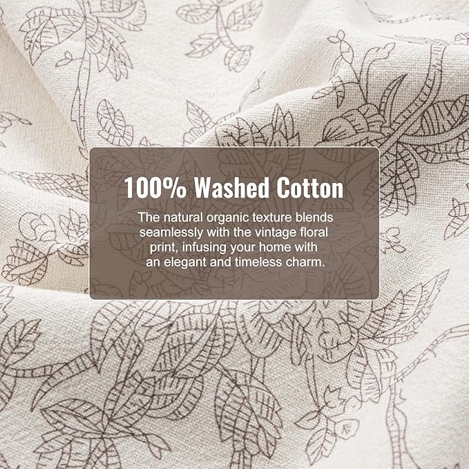 100% Cotton French Pastoral Kitchen Towels Set of 2, Decorative Flour Sack Tea Towels with Hanging Loop 18x25 Inch Absorbent Dish Cloths Farmhouse Home Decor, Grey