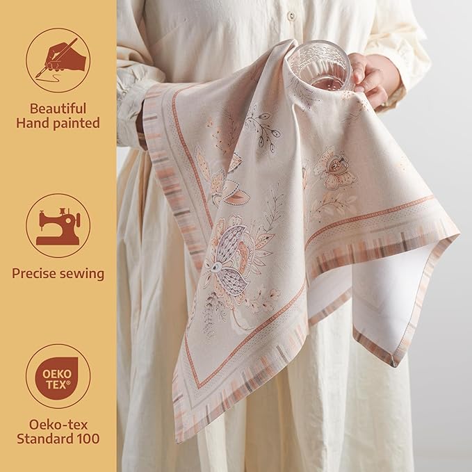 Maison d' Hermine Dish Cloth 100% Combed Cotton Premium Set of 3 Easter Dish Towels for Hotel Quality, Dining, Kitchen, Parties & Tea, Society Florals (20"x27.50")