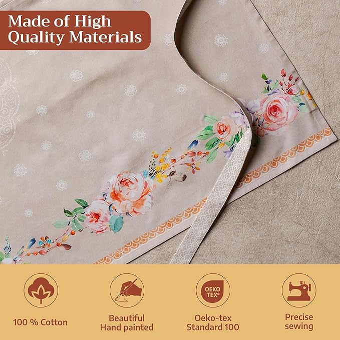 Maison d' Hermine 100% Cotton Apron for women with Pocket Kitchen Chef Apron for Men Cooking Mothers Day Gifts
