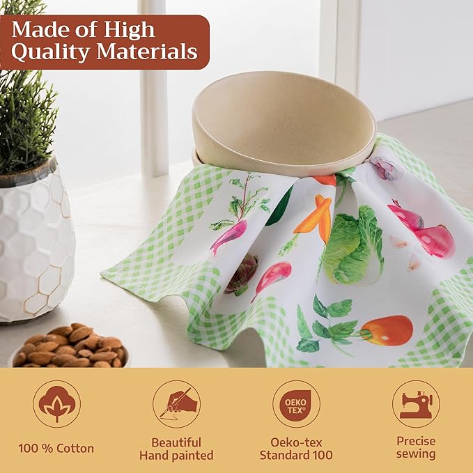 Maison d' Hermine Cloth Napkins Set of 4 100% Cotton Everyday Reusable Square Napkins Cloth Washable Dinner Party Wedding Restaurant Gifts for Mothers Day Spring/Summer(Farmers Garden, 18" x 18")