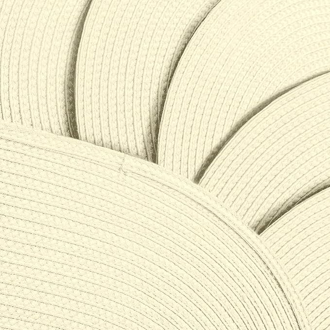AHHFSMEI Placemats Set of 6 for Dining Table Washable Woven Non-Slip 18x12 inches Placemat Heat-Resistant Durable Table Mats for Dining Table Easy to Clean (Ivory)