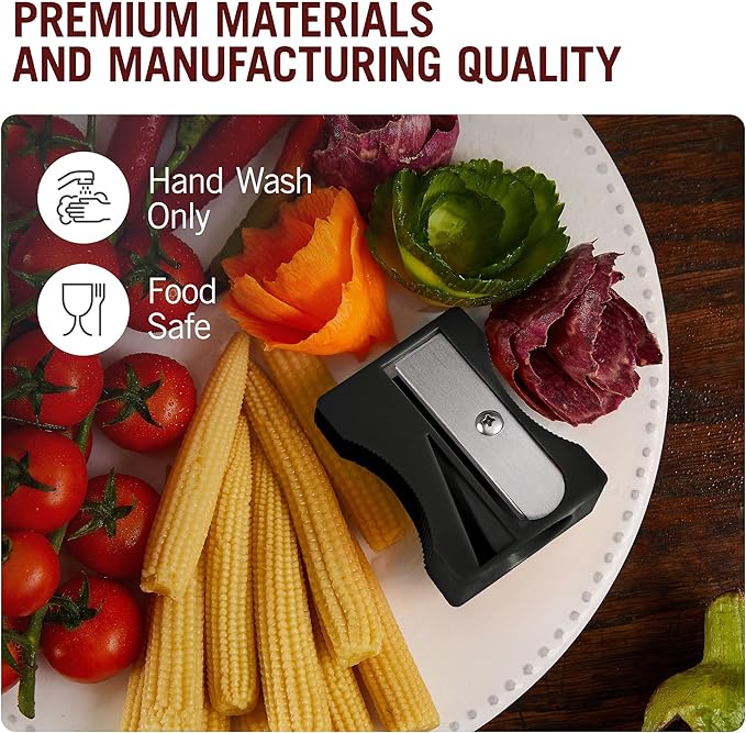 Karoto Carrot Sharpener | Vegetable Peeler | Veggie Peeler & Cucumber Peeler | Fun Kitchen Gadgets | from a Series of Unique Peelers for Kitchen | Fun Kitchen Stuff | by Monkey Business (Black)