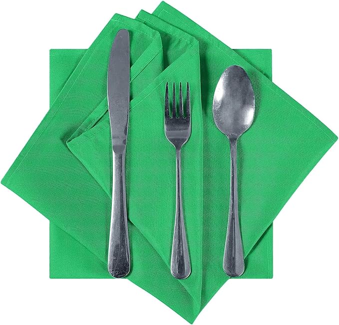 Cloth Napkins 20x20 inch Washable Polyester Dinner Napkins Soft Table Napkins for Wedding Party Dining Banquet(Emerald,25PCS)