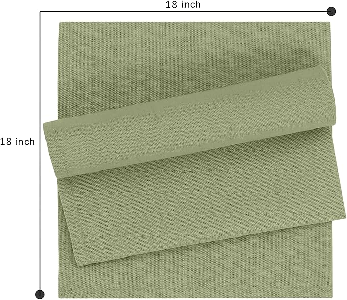 Ruvanti Linen Napkins Set of 6, 18x18 Cloth Napkins, Cotton Linen Blend Napkins Cloth Washable, Soft, Reusable Dinner Napkins for Wedding, Parties, Christmas, Thanksgiving, Everyday Use-MartiniOlive