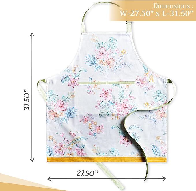 Maison d' Hermine 100% Cotton Apron for women with Pocket Kitchen Chef Apron for Men Cooking Mothers Day Gifts