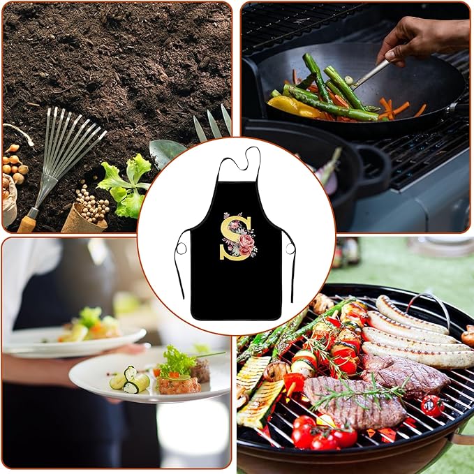 Monogrammed Aprons - A-Z Initial, Letter Aprons for Cooking and Baking