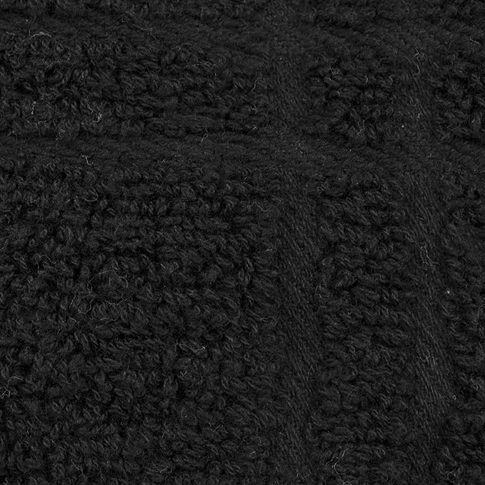 Ritz Premium 100% Cotton Solid and Multi Check Kitchen Tie Towel Absorbent, Super Soft, and Fast Drying Hang Towel, Set of Three, Black