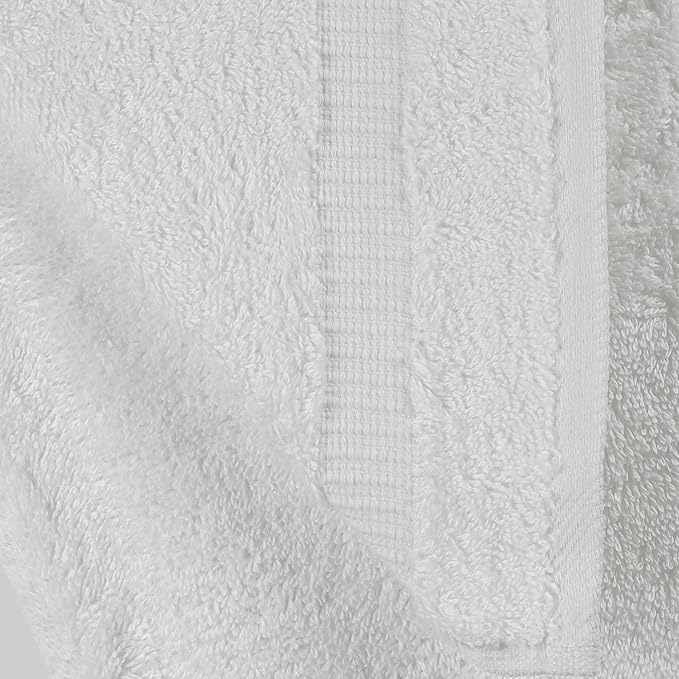 Towel Bazaar Premium Cotton Super Soft and Absorbent Turkish Towels (8-Piece Towel Set, White)