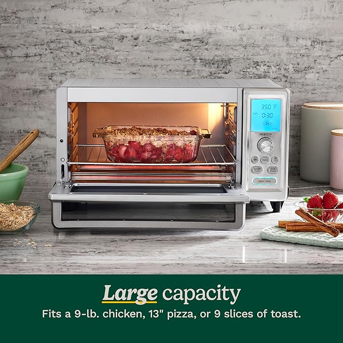 Cuisinart Chef’s Convection Toaster Oven, 1800-Watt Electric Oven with 15 Cooking Functions, Fits 13" Pizza, 9"x13" Baking Pan, and Full-Size Chicken, Nonstick Interior, TOB-260N1NAS, Stainless Steel