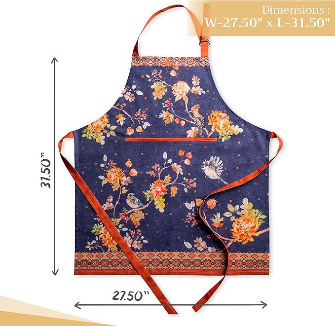 Maison d' Hermine 100% Cotton Apron for women with Pocket Kitchen Chef Apron for Men Cooking Mothers Day Gifts