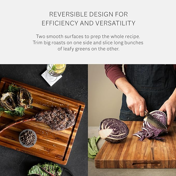 Teakhaus Cutting Board - Extra Large (XL) Wood Cutting Board with Juice Groove - Holiday Gift Ideas for Men and Women - Gift-Ready, Reversible, Edge Grain Wood, Knife Friendly - FSC Certified