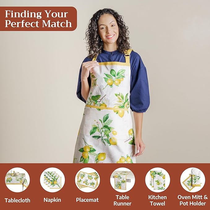 Maison d' Hermine 100% Cotton Apron for women with Pocket Kitchen Chef Apron for Men Cooking Mothers Day Gifts