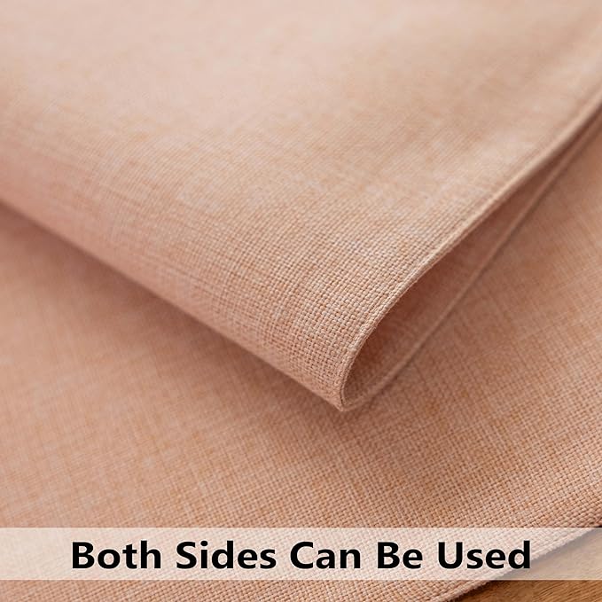 Demetex Pink Placemats Set of 4 Heat Resistant Linen Plate Mats Mothers Day Cloth Place Mats for Dining Tables Restaurants, 13 x 19 inches, Pink