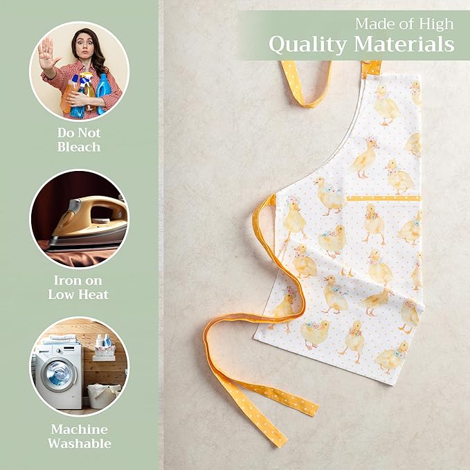 Maison d' Hermine 100% Cotton Apron for women with Pocket Kitchen Chef Apron for Men Cooking Mothers Day Gifts