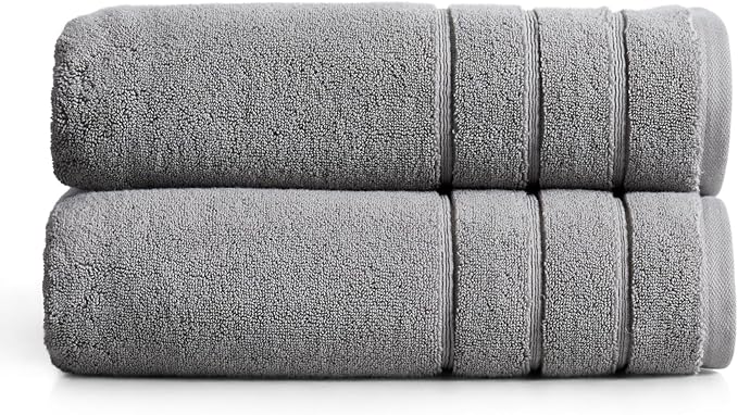 Springtree Home Luxury Turkish Cotton Bath Towels | 100% Turkish Cotton | Premium Bath Towels | Ultra Soft Thick Plush & Highly Absorbent | Luxury Hotel & Spa Quality Bathroom Towels | Carbon