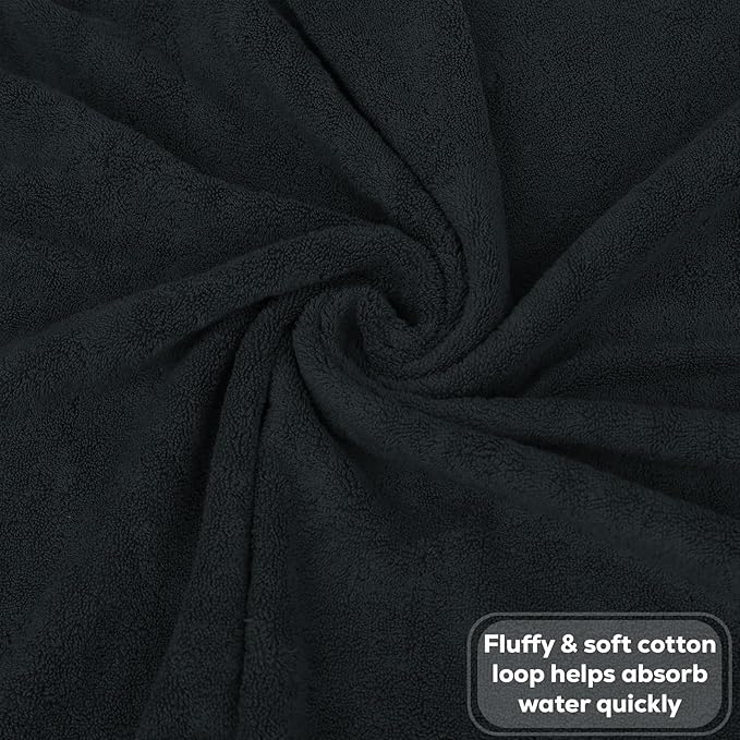GOLD TEXTILES Premium Hand Towels for Bathroom -100% Ring Spun Cotton (Grey,4 Pack, 16x30 Inches) Luxury Soft Absorbent & Quick Dry, Bathroom Hand Towel Perfect for Hotel, Salon, Gym & Spa