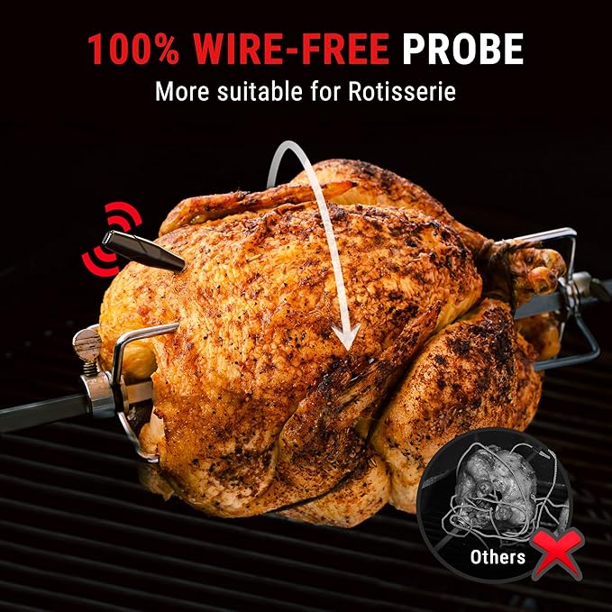 TempPro TempSpike 1000FT Wireless Meat Thermometer Digital with 2 Upgraded Ultra-Thin Probes, Kitchen Food Thermometer Cooking, Turkey, Smoker, BBQ, Grill Temperature Indicator (Previously ThermoPro)