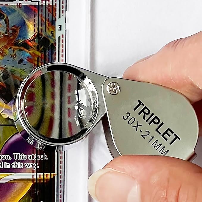 Card Grading Centering Tool for Pokemon, Trading Cards Measuring Tools, Come with Cleaning Cloth Kit & 30X Magnifying Implement for PSA's Latest Grading Standards/BGS Submissions