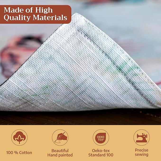 Maison d' Hermine Placemats Set of 4 100% Cotton Washable Cloth Place Mats Reusable Table Mats for Kitchen Dining Party Wedding Gifts for Mothers Day Spring/Summer (Flying Birds, 13" x 19")