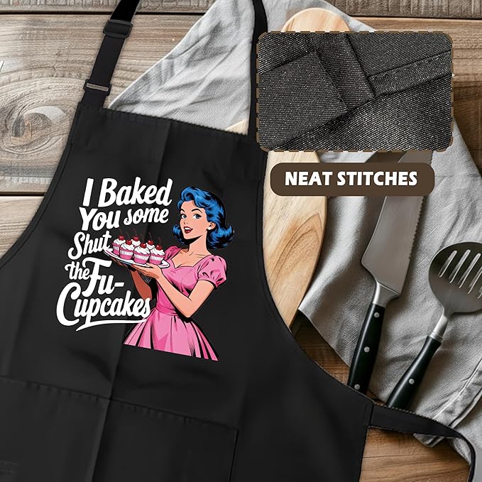Funny Aprons for Women - Baking Gift for Women, Mothers Day Christmas Birthday Gifts, Perfect for Cooking, Bartending
