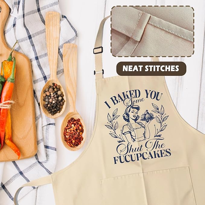 Funny Aprons for Women - Baking Gift for Women, Mothers Day Christmas Birthday Gifts, Perfect for Cooking, Bartending