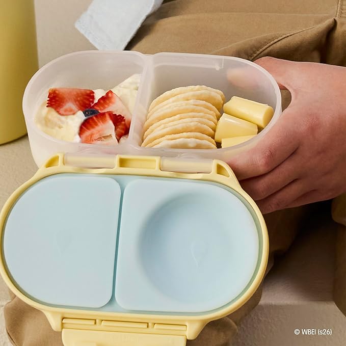 b.box Looney Tunes Snack Box - Leakproof Mini Bento Box for Kids & Toddlers, 2 Compartment Snack Containers for Kids, Lunch Containers, Dishwasher Safe, BPA Free, PFAS Free, Ages 4m+, 1 3/4 Cup
