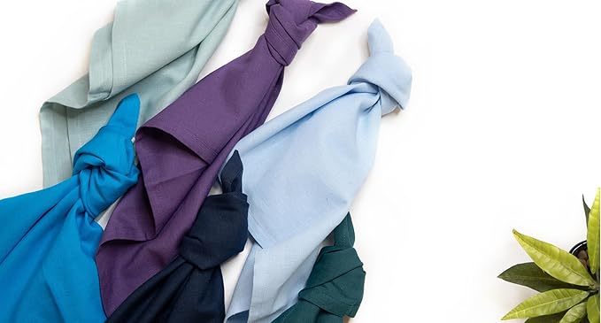 FINGERCRAFT Dinner Cloth Napkin Cotton Linen Blend 12 Pack Natural Premium Quality Mitred Corner for Every Day Use Pre Shrunk and Good Absorbency 18x18 in Easter Color Navy