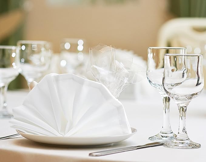 Utopia Home [24 Pack, White] Cloth Napkins 20x20 Inches, 100% Polyester Dinner Napkins with Hemmed Edges, Washable Napkins Ideal for Parties, Weddings and Dinners