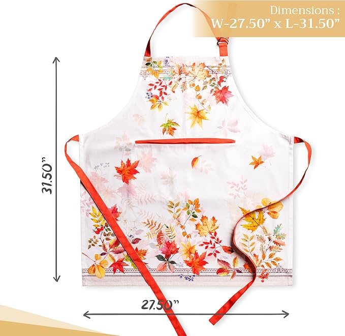 Maison d' Hermine 100% Cotton Apron for women with Pocket Kitchen Chef Apron for Men Cooking Mothers Day Gifts