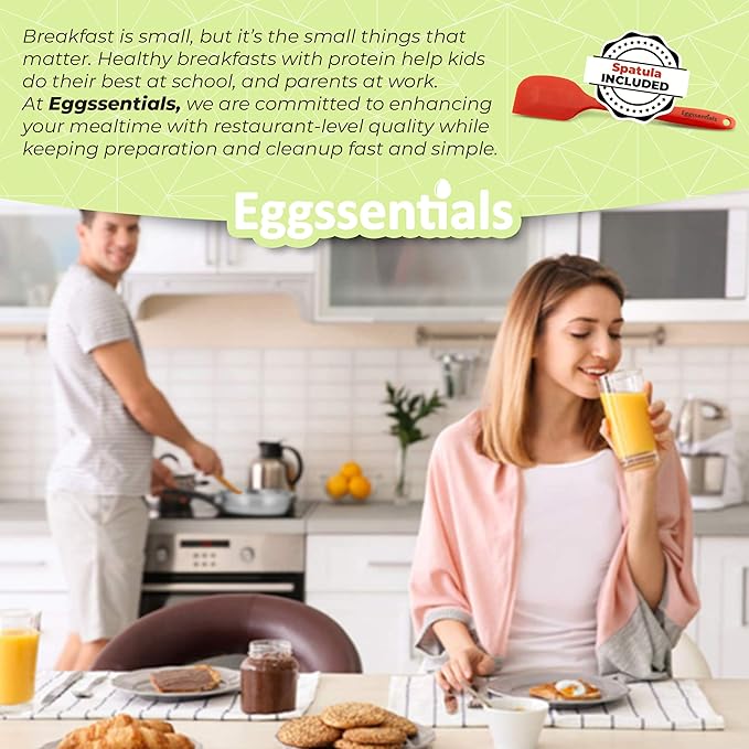 Eggssentials Egg Poacher Pan Nonstick Coating - Poached Egg Cooker, Stainless Steel Egg Poaching Pan PFOA Free with Spatula, Poached Egg Maker, Egg Poachers Cookware