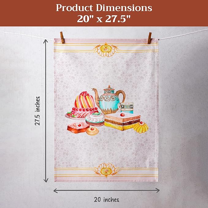 Maison d' Hermine Dishcloths 100% Combed Cotton Premium (20" x 27.50") Easter Multi-Purpose, Kitchen Towel for Kitchen, Holiday, Dinner, Wedding & Dining, Pastries (Set of 3)