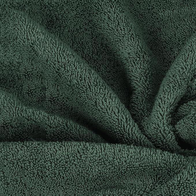 Mocassi Luxury 100% Turkish Cotton 6-Piece Towel Set - Ultra Soft, Quick Dry Highly Absorbent Premium Spa Hotel Quality Bath Towels,Includes 2 Bath Towels, 2 Hand Towels and 2 Washcloths, Hunter Green