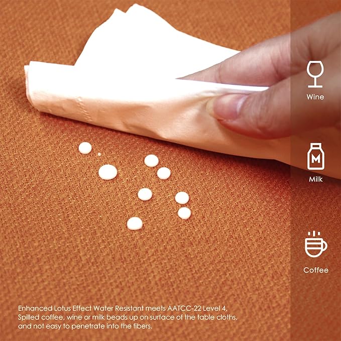 BALCONY & FALCON Rectangle Tablecloth Washable Wrinkle Resistant and Water Proof Table Cloth Decorative Linen Fabric Tablecloths for Dining Parties Kitchen Wedding and Outdoor Use (Cinnamon, 57x118)
