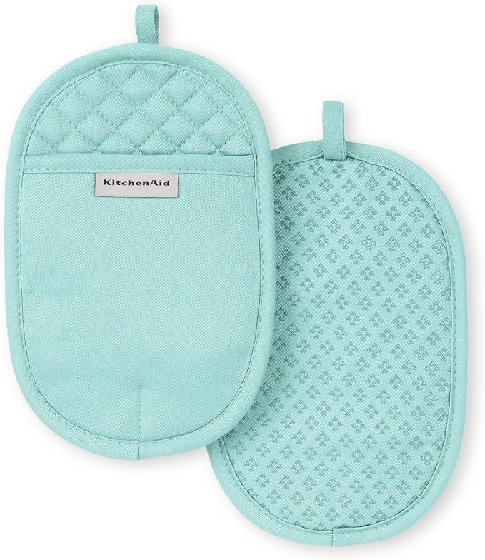 KITCHENAID Asteroid Pot Holder 2-Pack Set, Mineral Water, 6.5"x10"