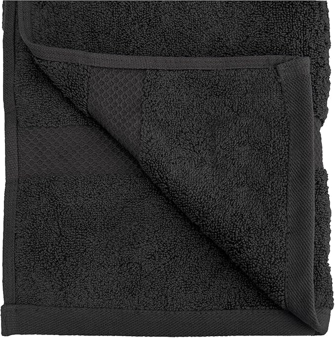 HERCULEAN Premium Bath Towels 24 x 48 Pack of 6 | Quick Dry and Highly Absorbent | 100% Cotton Terry Towels for Bathroom - Perfect for Shower - Pool and Spa - Luxury Soft Towels - Charcoal Grey