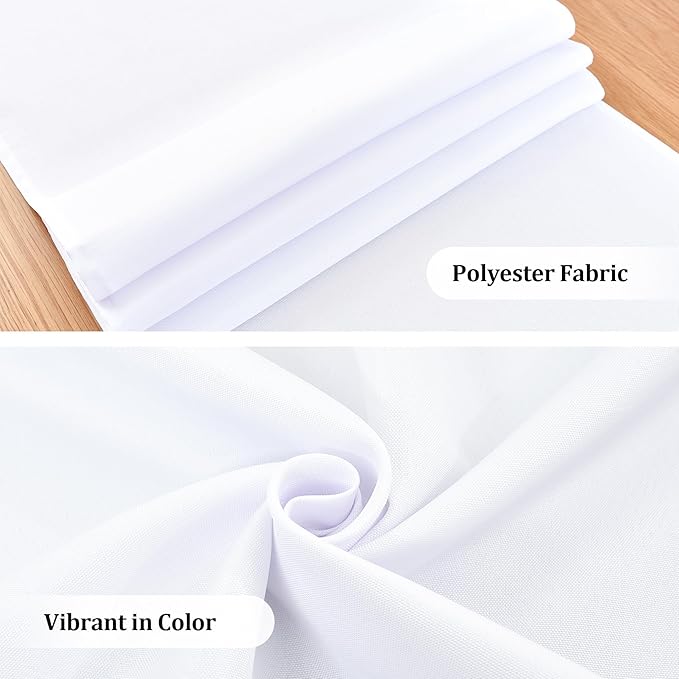 Farmhouse White Table Runner Dining Table Runners 60 Inches Long Coffee Table Runner for Dresser Living Room Bedroom Holiday Party Banquet 12X60 Inch