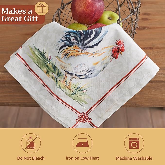 Maison d' Hermine Cloth Napkins Set of 4 100% Cotton Everyday Reusable Square Napkins Cloth Washable, Dinner, Party, Wedding, Restaurant, Spring/Summer (Campagne, 20" x 20")