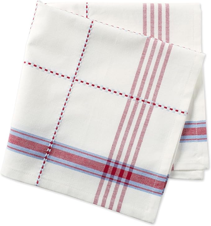 DII Cotton Plaid Napkin Set Machine Washable, 20x20, Coopeville, 6 Count