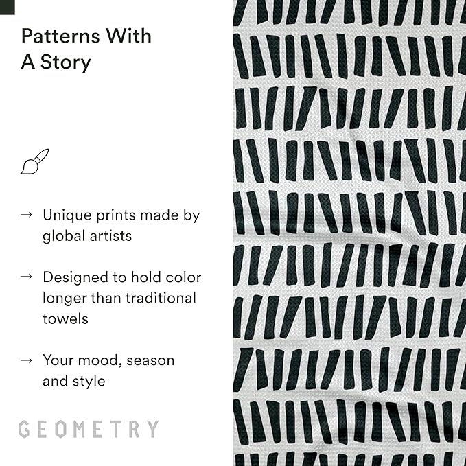 GEOMETRY Kitchen Tea Towels - Quick Dry Microfiber Dish Towels for Kitchen All Lined Up, 18" x 30" 1 Pack