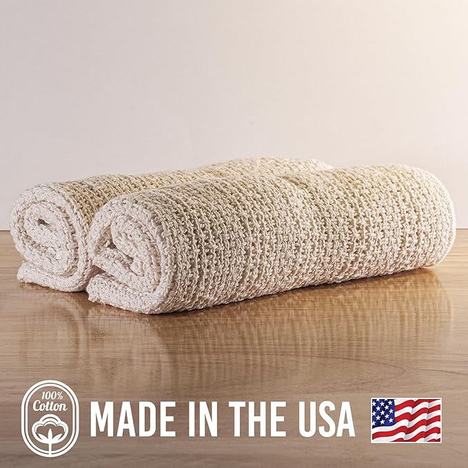 Old Fashion 100% Cotton Made in The USA Highly Absorbent Kitchen Towels - Set of 2-24"x15"