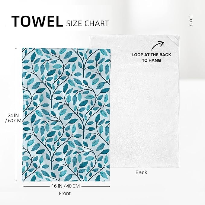 Green Leaves Kitchen Towels Decorative Set 2, Cute Botanic Hand Towels Tea Towels, Soft Absorbent Dish Towels for Kitchen Baking Farmhouse Bathroom Spring Summer Kitchen Decor