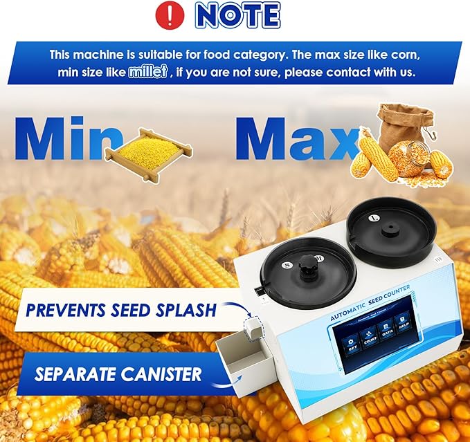 CGOLDENWALL 3Plate Automatic Multi-functions Touchscreen Seeds Counter Machine With Data Storage, Adjustable Speed/Brightness, High Precision Counting for Various Shapes Cereals Seeds Grain
