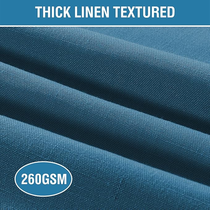 H.VERSAILTEX Linen Placemats Set of 4 Premium Solid Table Mats for Dining Table Spill-Proof Waterproof Heat-Resistant Kitchen Mats Washable, 12x18 inches, Ink Blue