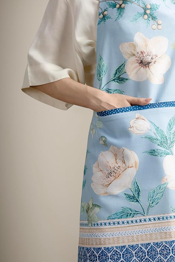 Maison d' Hermine 100% Cotton Apron for women with Pocket Kitchen Chef Apron for Men Cooking Mothers Day Gifts