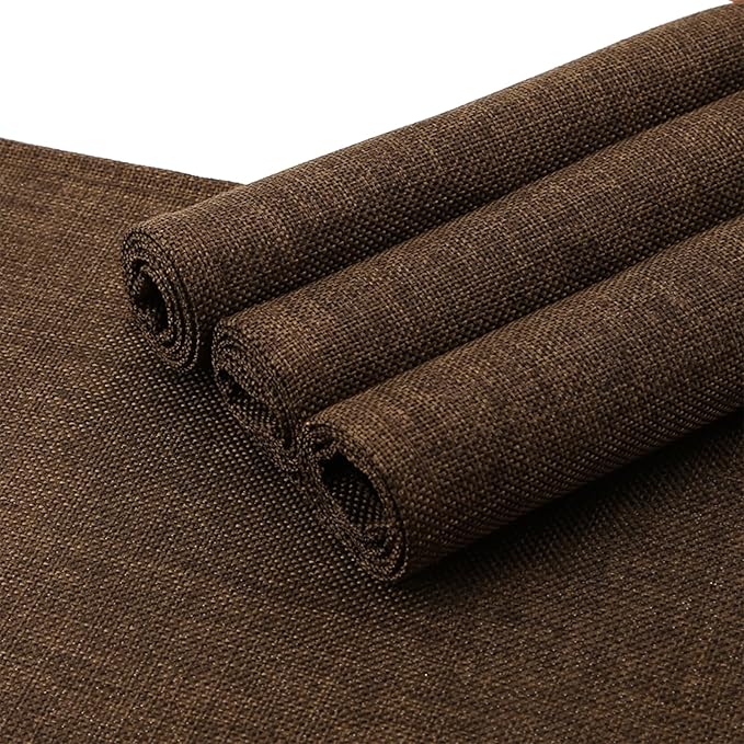 BALCONY & FALCON Faux Linen Placemats Set of 4 Washable Place Mats Heat Resistant Table Mats for Restaurant Dining Christmas Thanksgiving Party Indoor Outdoor （Brown, 17.7x11.8 in, 4PCS