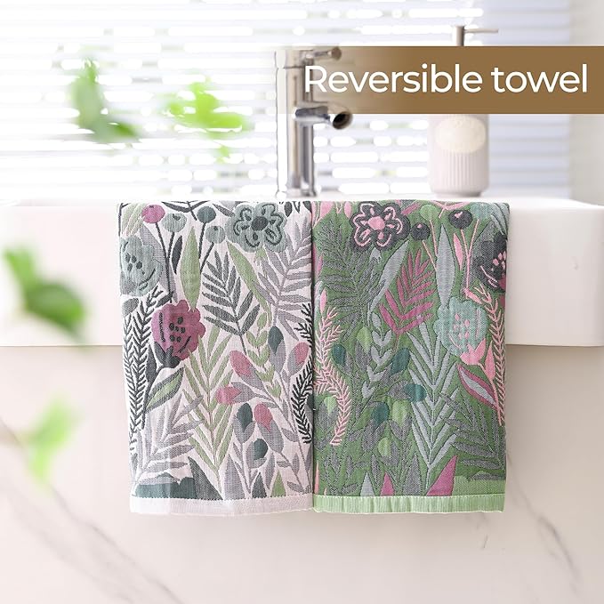 Cotton Kitchen Towels Set of 4, Quick Dry Sustainable Decorative Dish Towels for Kitchen Drying,Ultra Absorbent Reusable Cleaning Tea Towels,Pretty Hand Towels for Bathroom/Kitchen with Loop