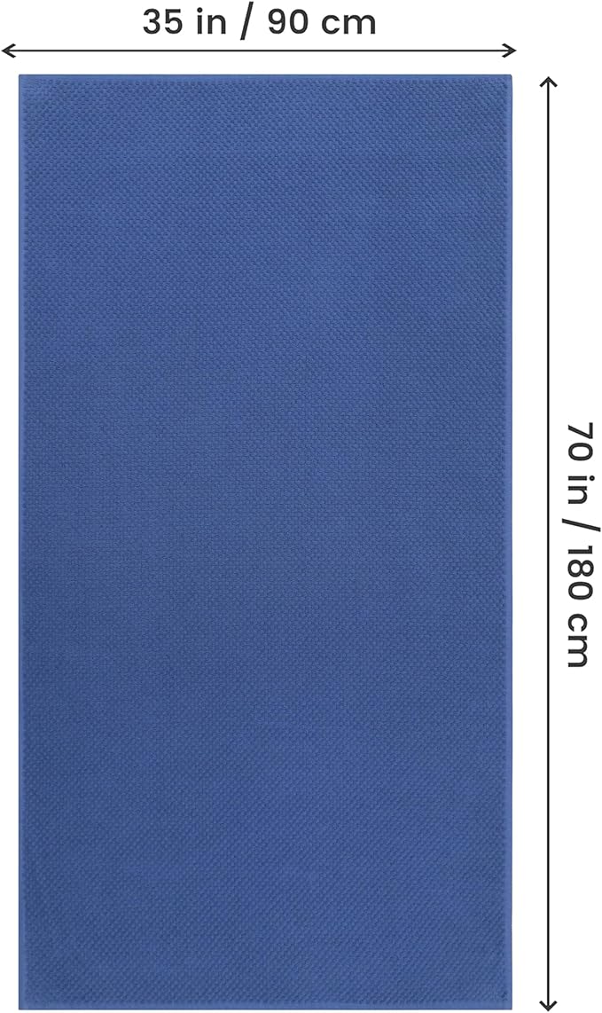 COTTON CRAFT Waffle Bath Sheets - Set of 2 Luxury Euro Spa Waffle Weave Bath Sheet Towels - 100% Ringspun Cotton Bath Sheet - Absorbent Quick Dry Bath Towel Sheet - Oversized 35 x 70 inches - Blue