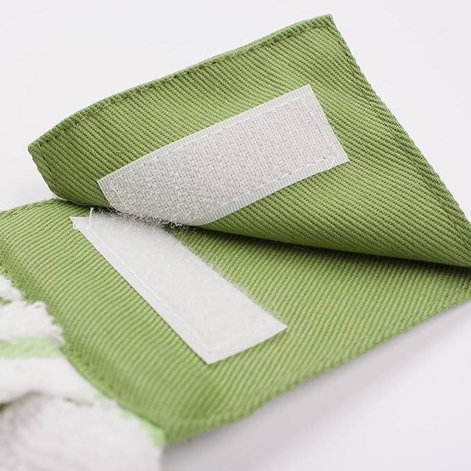 Ritz Premium 100% Cotton Solid and Multi Check Kitchen Tie Towel, Absorbent, Super Soft, and Fast Drying Hang Towel, Set of Two, Cactus Green