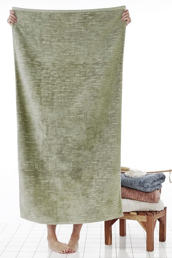 SKL Home CloudSoft Cotton Luxury Bath Towel, Sage